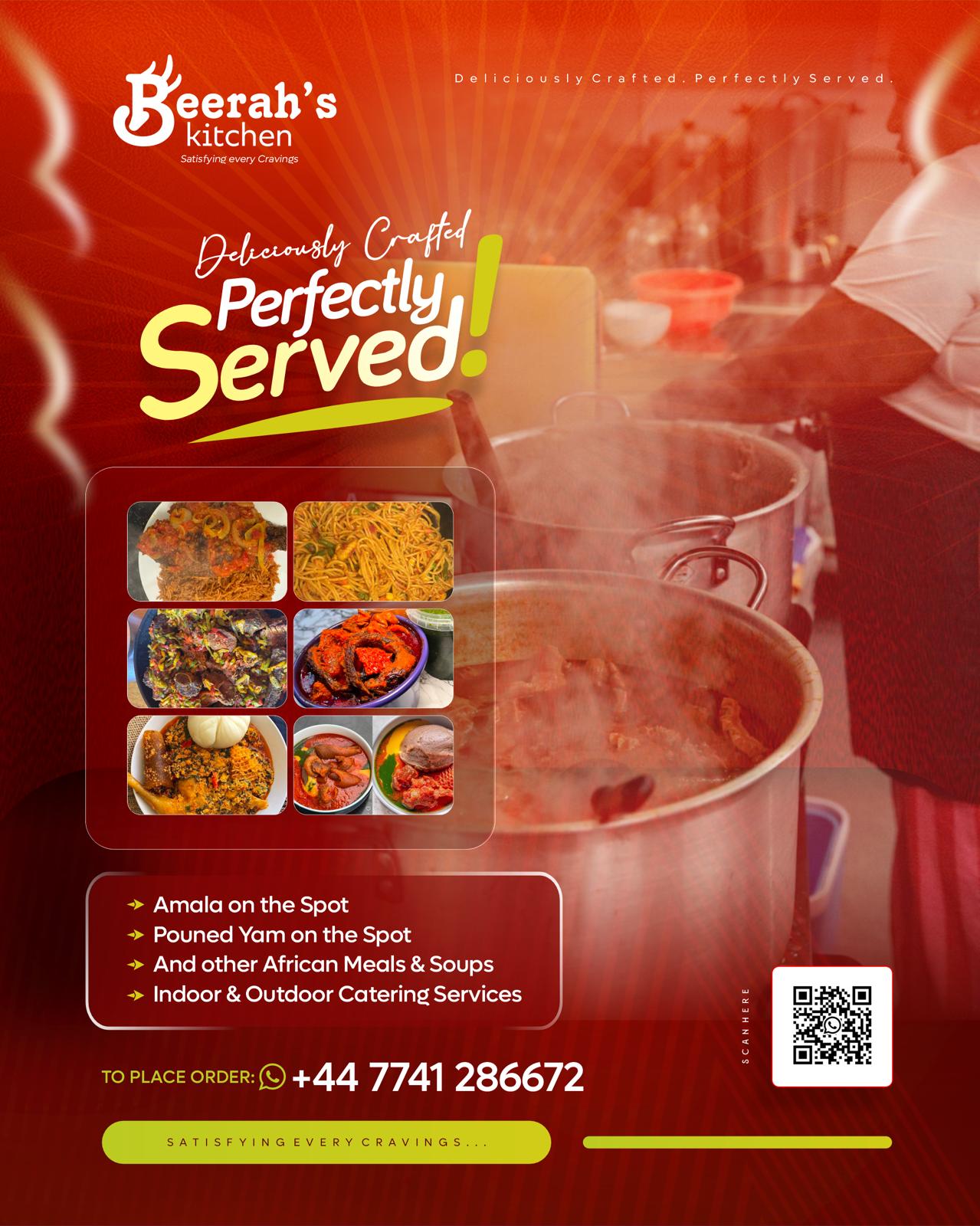 Beerah's Kitchen flier